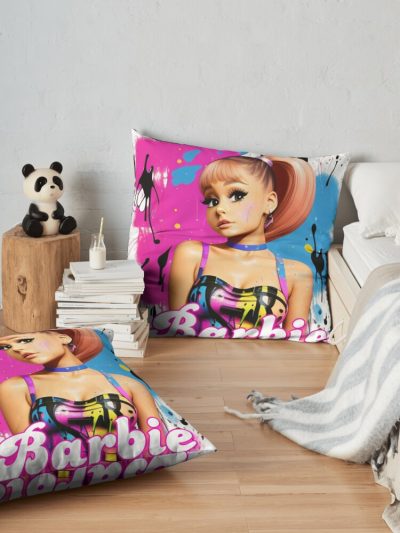 Ariana Grande As Barbie Throw Pillow Official Ariana Grande Merch