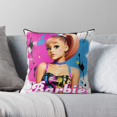 Ariana Grande As Barbie Throw Pillow Official Ariana Grande Merch